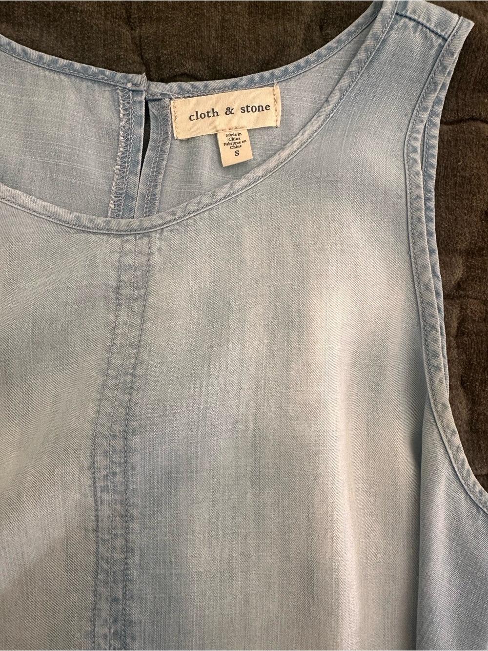 cloth & stone Light Blue Sleeveless Tank Top